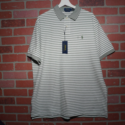 NWT Polo Ralph Lauren Striped Green / White Polo Shirt