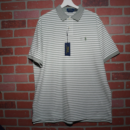 NWT Polo Ralph Lauren Striped Green / White Polo Shirt
