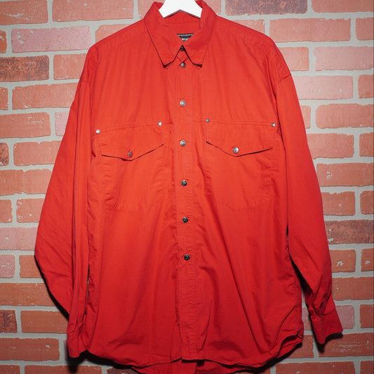 VTG 90's Versace Collection Red Button-Up Shirt