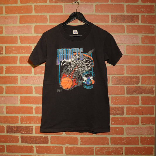 VTG NBA Charlotte Hornets Flaming Hoop Tee