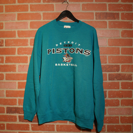VTG NBA Detroit Pistons Teal Crewneck