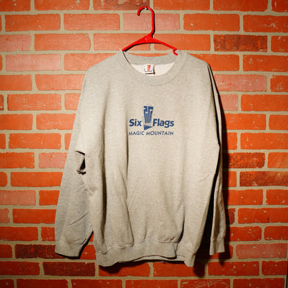 VTG Six Flags Magic Mountain Grey Crewneck