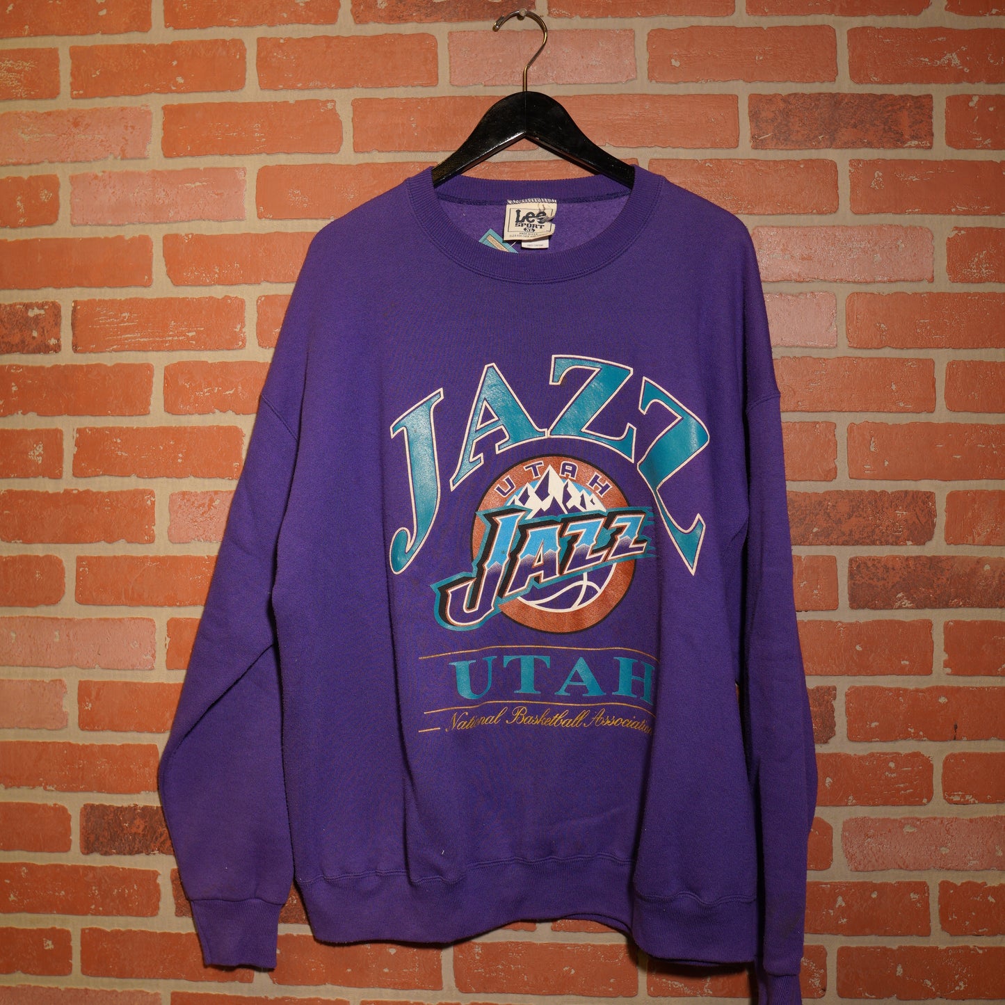 VTG NBA Utah Jazz Purple Logo Crewneck