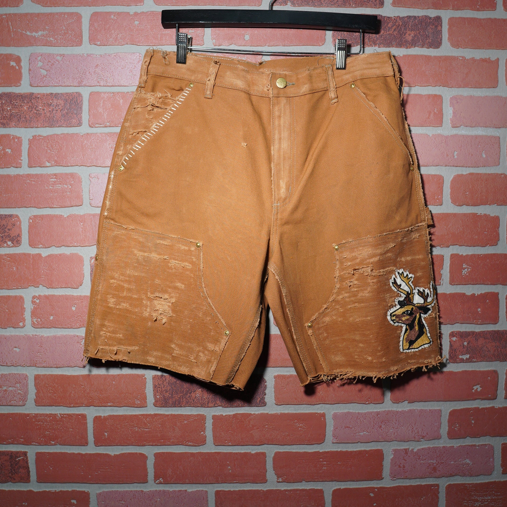 Custom Distressed Carhartt Double Knee Shorts Yesterday's Fits