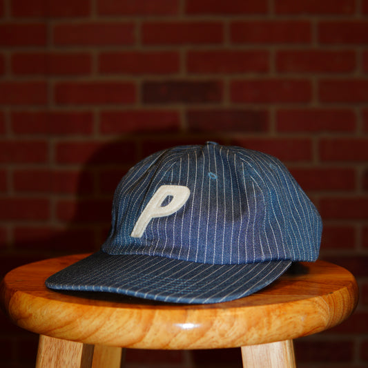 Palace Stripes Blue Leather Strap Hat