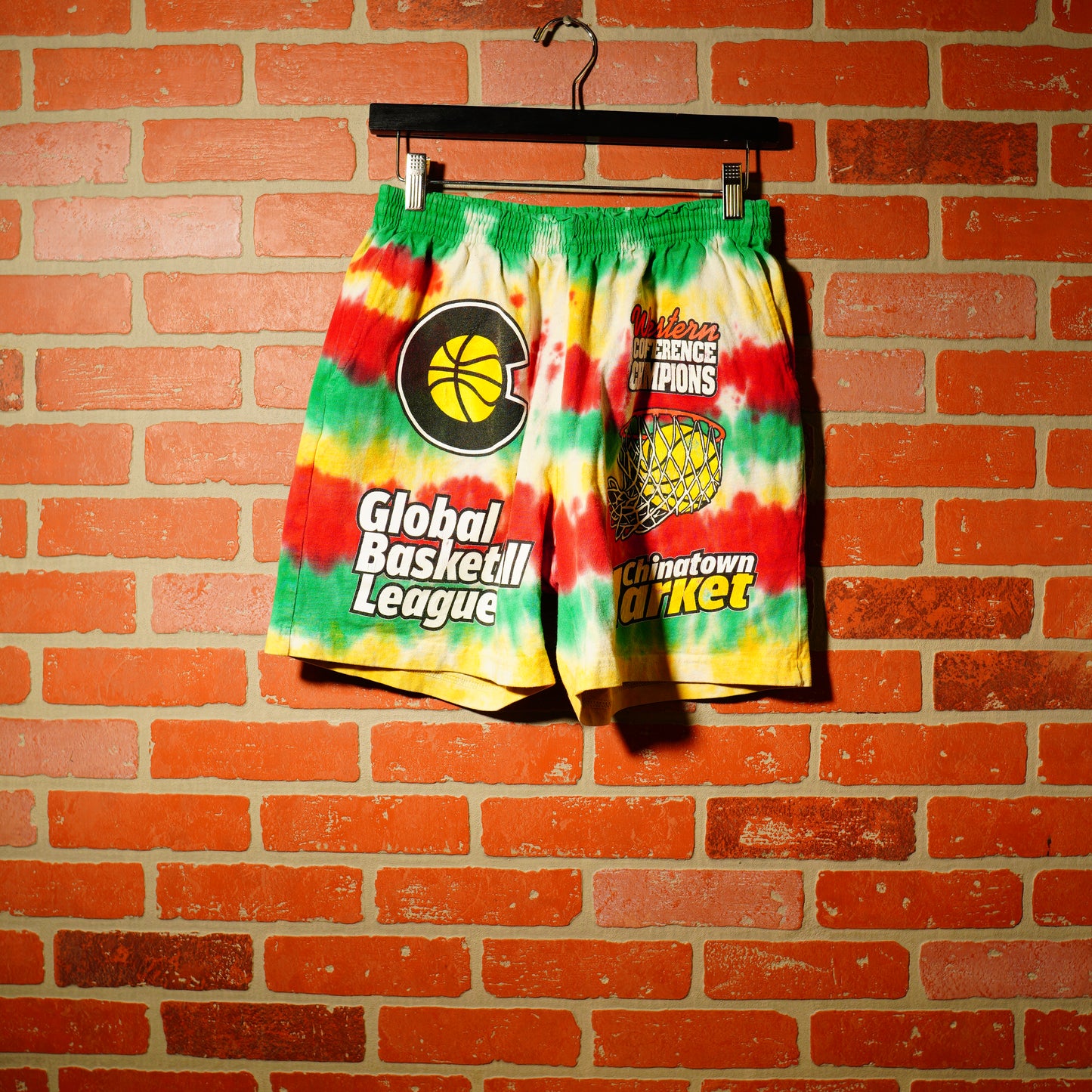 Chinatown Market Global Basketball League Tye-Dye Shorts