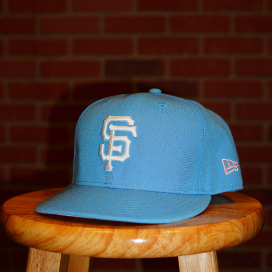 MLB San Fransisco Giants Light Blue World Series Patch Fitted Hat