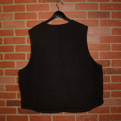 VTG Carhartt Relaxed Fit Zip-Up Black Vest