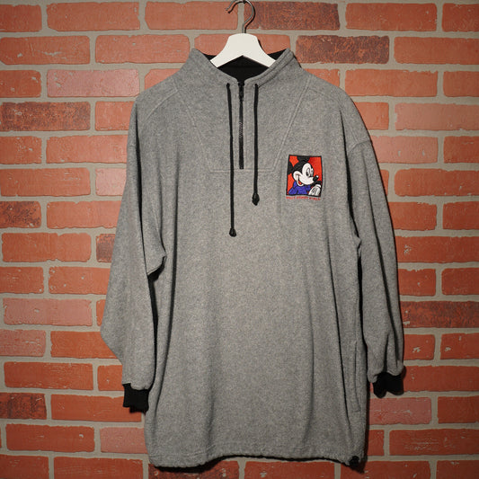VTG Walt Disney World Grey Quarter-Zip Sweater