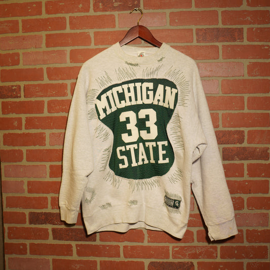 Trevs1of1 Custom Michigan State Jersey Crewneck