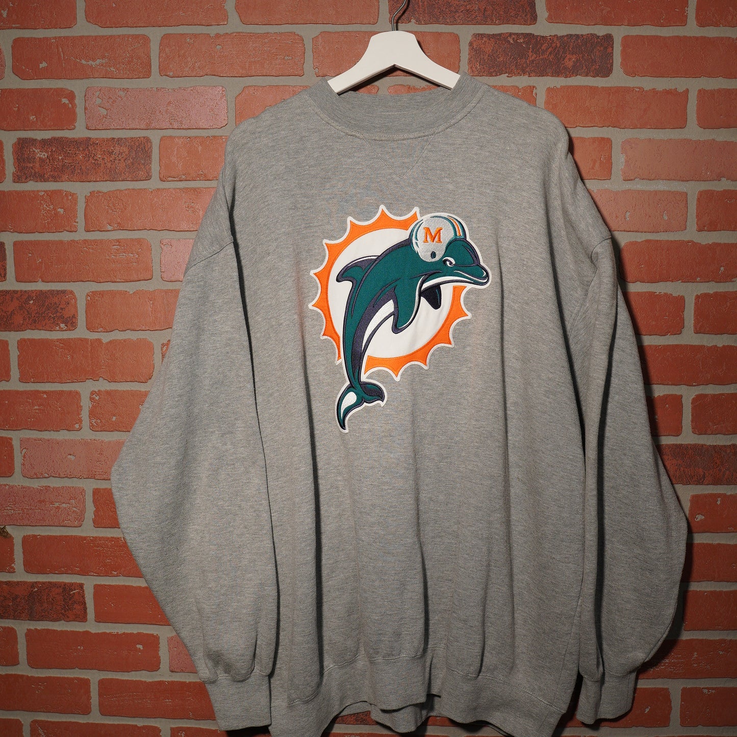 VTG NFL Miami Dolphins Grey Crewneck