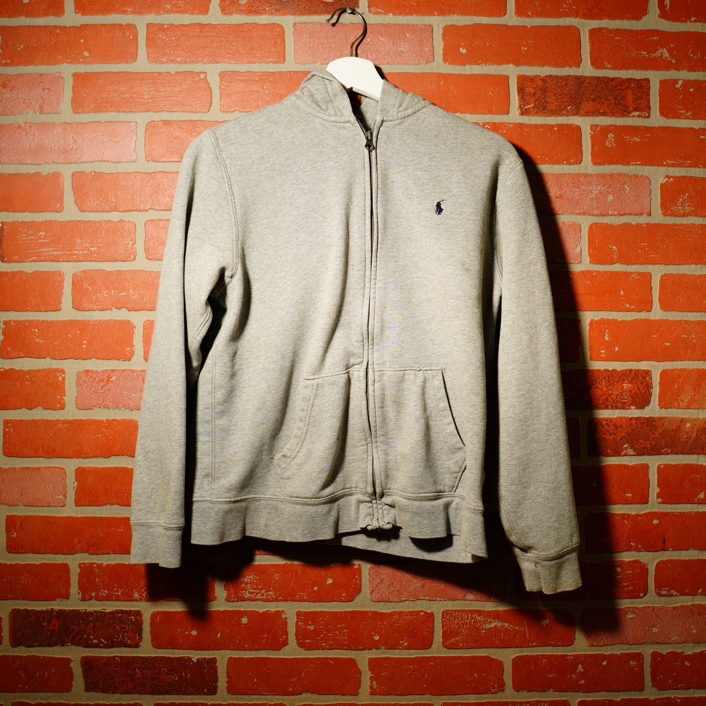 VTG Youth Grey Polo Zip-Up Hoodie