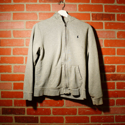 VTG Youth Grey Polo Zip-Up Hoodie