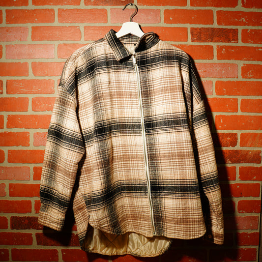 VTG Plaid Zip-Up Shirt