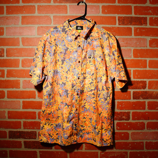 VTG Quicksilver Button-Up Flowers Shirt