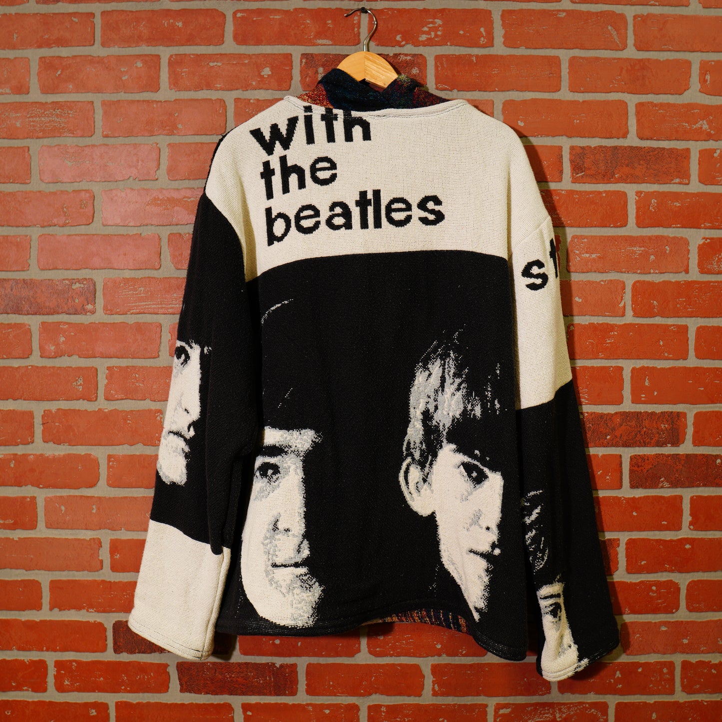 VTG 1of1 Hand-Made The Beatles "Young Vs Old" Blanket Hoodie
