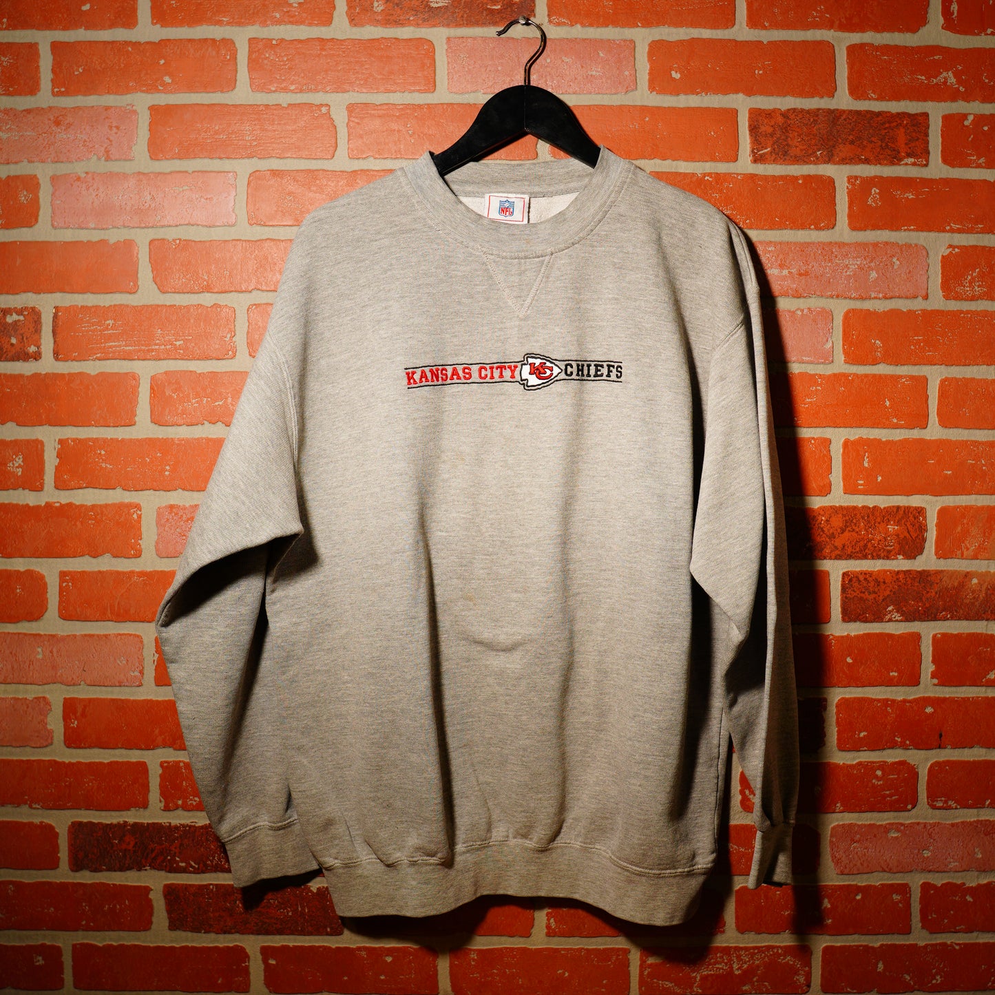 VTG NFL Kansas City Chiefs Grey Crewneck