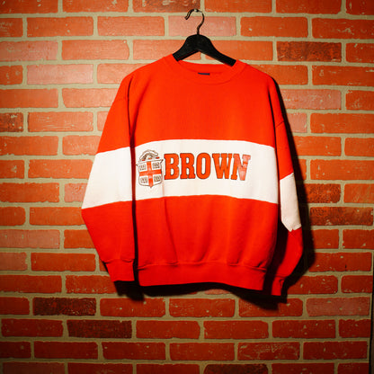 VTG Brown Logo Red Stripe Crewneck