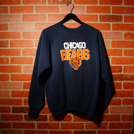 VTG NFL Chicago Bears Navy Crewneck