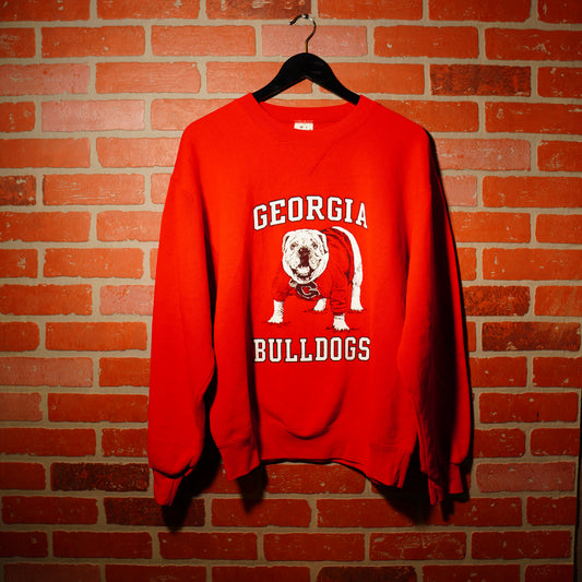 VTG Georgia Bulldogs Red Crewneck