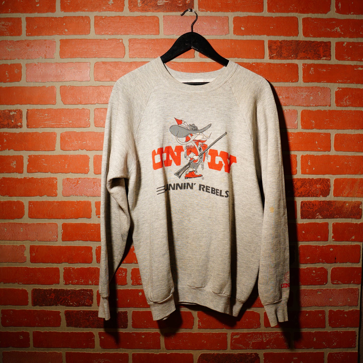 VTG UNLV Runnin' Rebels Basketball Grey Crewneck