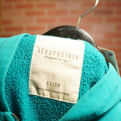 VTG Y2K Women's Aeropostale Aqua Zip-Up Hoodie