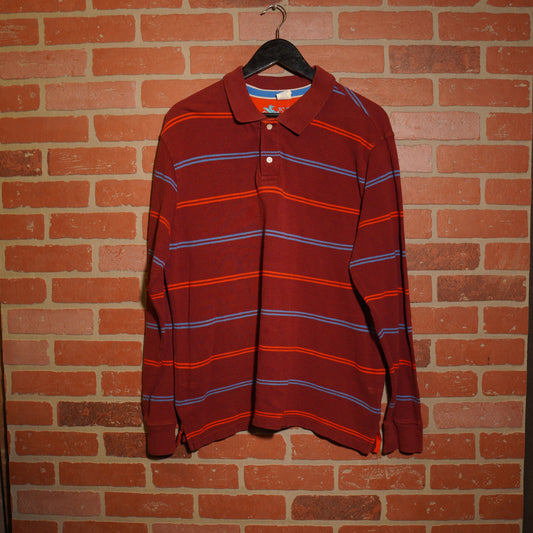 VTG Y2K Old Navy Burgundy L/S Polo Shirt