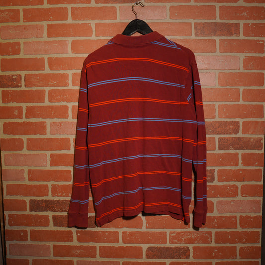 VTG Y2K Old Navy Burgundy L/S Polo Shirt