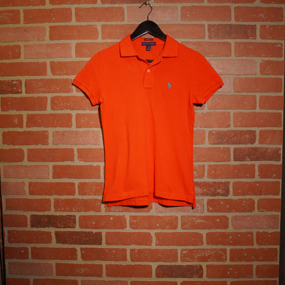 VTG Y2K Women's Ralph Lauren Orange Polo Shirt