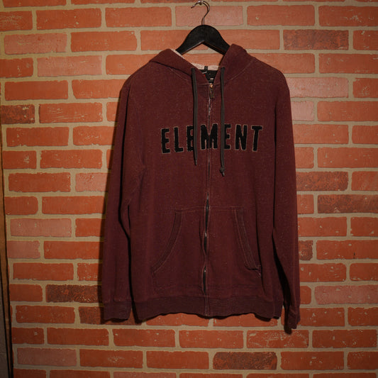VTG Y2K Element Burgundy Zip-Up Hoodie