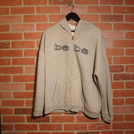 VTG Y2K Women's BeBe Grey Zip-Up Hoodie