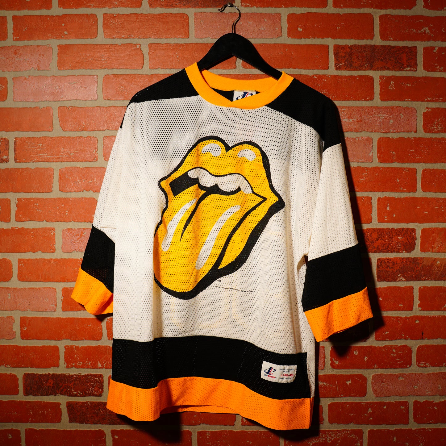 VTG 1998 Rolling Stones White/Yellow Jersey