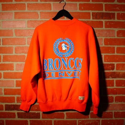 VTG NFL Denver Broncos Orange Crewneck