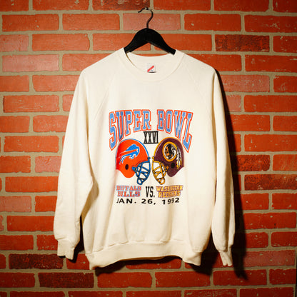 VTG 1992 NFL Super Bowl XXVI Bills Vs Redskins Crewneck