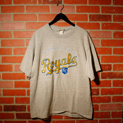 VTG MLB Kansas City Royals Grey Logo Tee