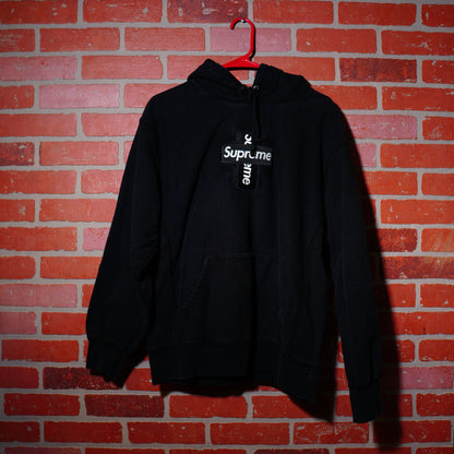 Supreme Black Cross Box Logo Hoodie