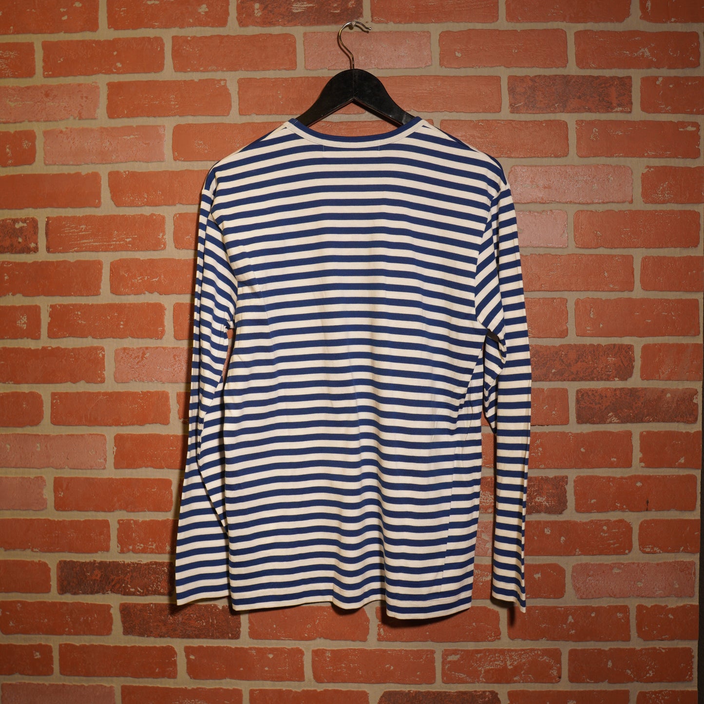 CDG Play Blue Stripe Heart L/S Tee