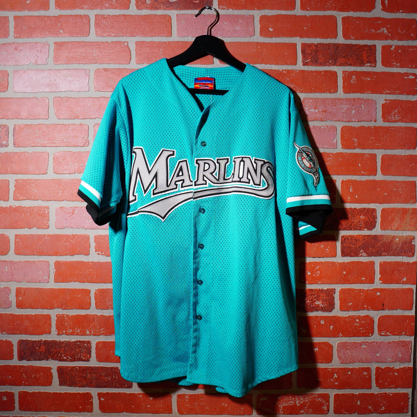 VTG MLB Florida Marlins Teal Baseball Jersey