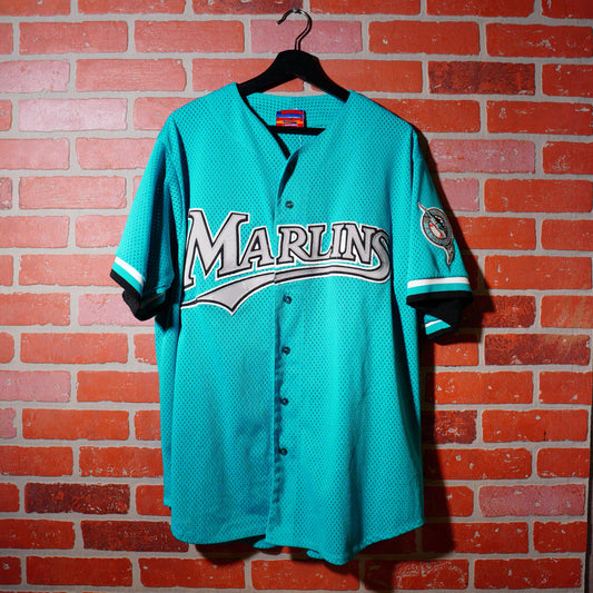 VTG MLB Florida Marlins Teal Baseball Jersey