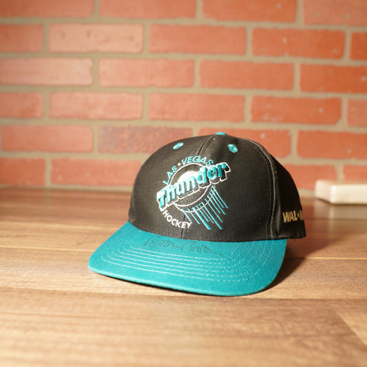 VTG Las Vegas Thunder Hockey Boom Boom Signed Snapback Hat