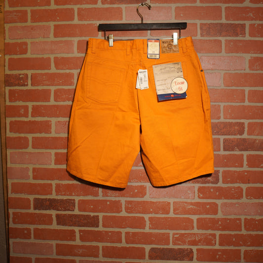 VTG Bugle Boy Orange Patched Shorts