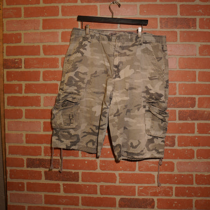 VTG Y2K Raw Blue Camo Cargo Shorts