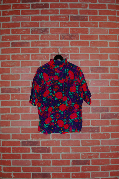 VTG The Billy Purple Flower Button-Up Shirt