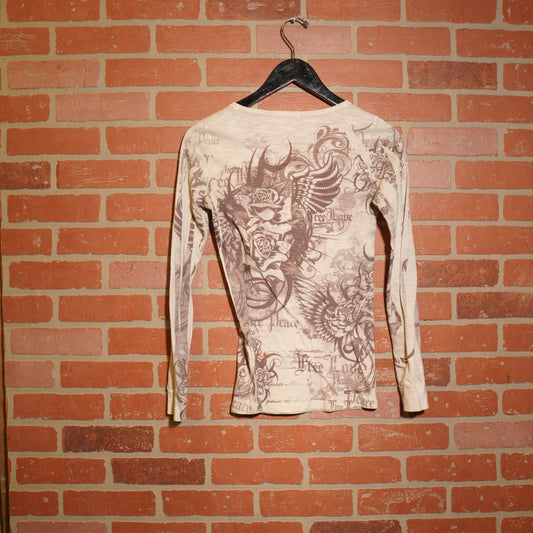 VTG Y2K Women's Papaya L/S Tee