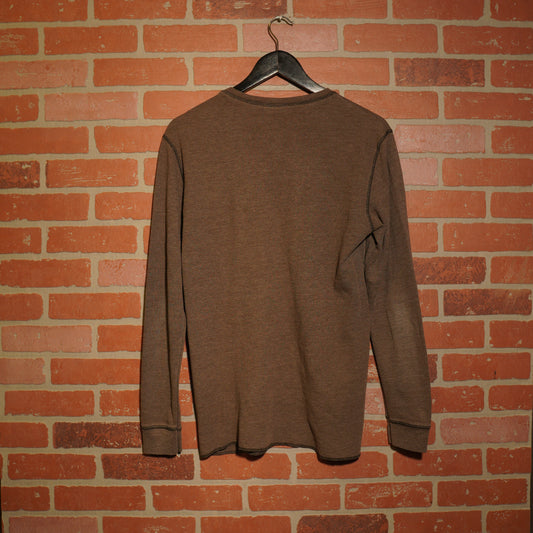 VTG Y2K Quiksilver Waffle L/S Brown Tee