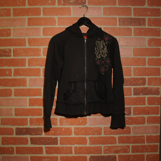VTG Y2K Hard Rock Cafe San Diego Zip-Up Distressed Hoodie