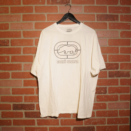 VTG Y2K Ecko Unltd. White Gel Print Logo Tee