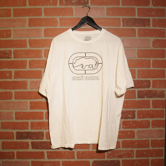 VTG Y2K Ecko Unltd. White Gel Print Logo Tee