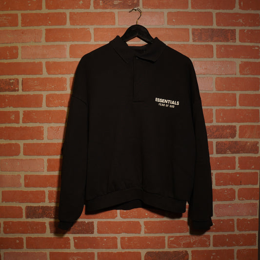 Fear Of God Essentials Black Polo Sweater