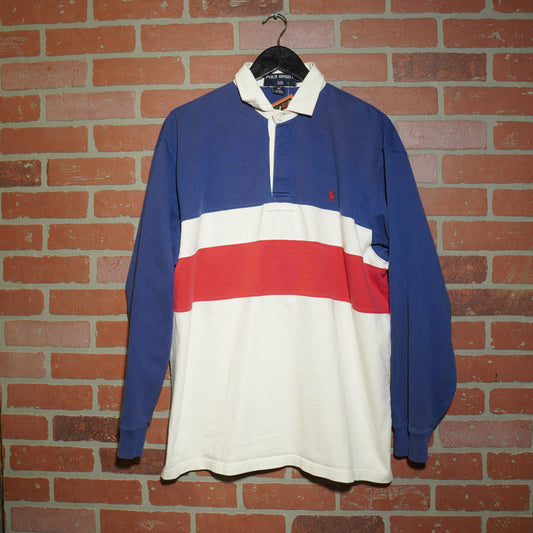 VTG Polo Sport Red/White/Blue Polo L/S Shirt